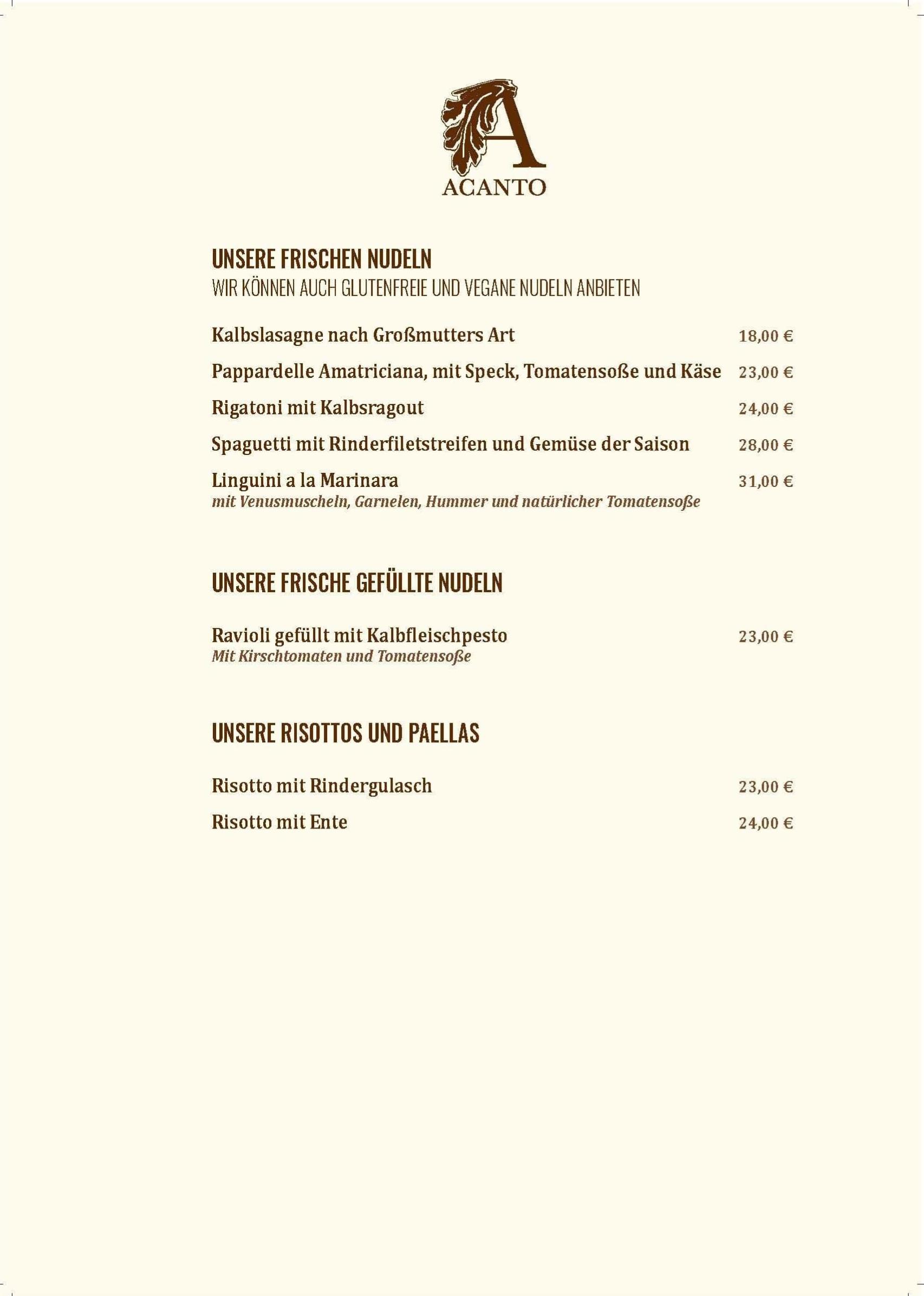 Acanto Menu 7